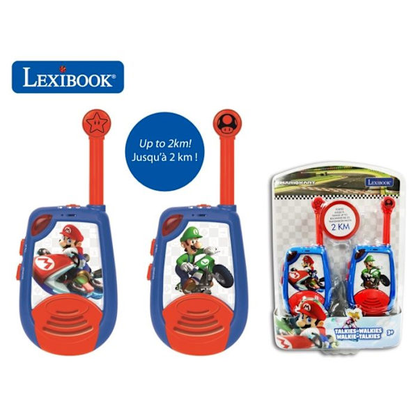 Mario Kart Digital Walkie-Talkies - LEXIBOOK - Räckvidd 2 km - Morsekodljusfunktion Blå
