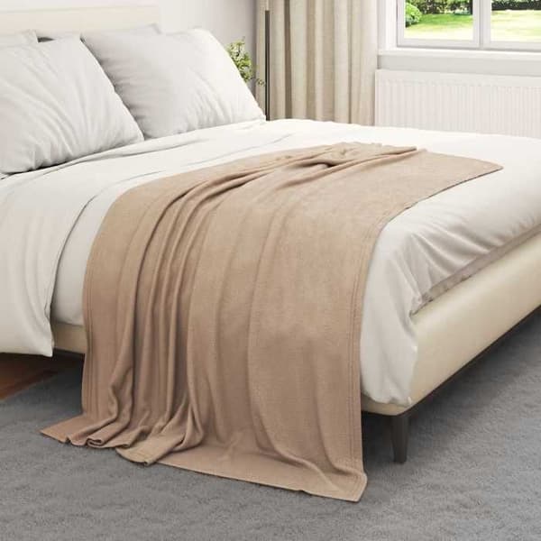 Täckning / pläd - VIDAXL - Fleece - 170 x 130 cm - Kamel - 24-pack Kamel