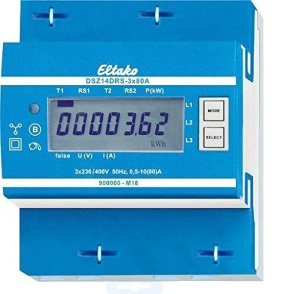 Eltako dsz14drs – 3 x 80A Mid Bus RS485 Radio Energimätare 400V