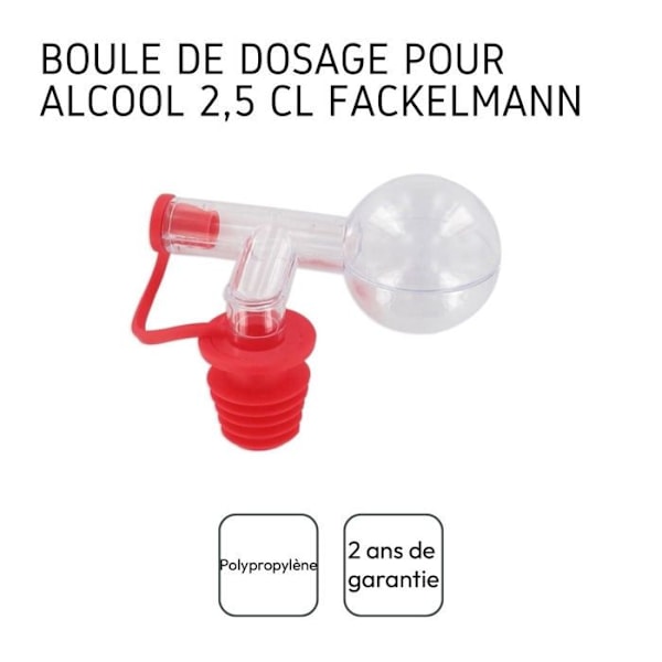 Bouchon doser kula 2,5 cl Fackelmann Transparent, röd
