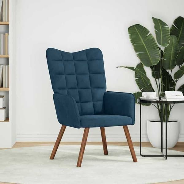 vidaXL Relaxstol Blå Sammet 4016820
