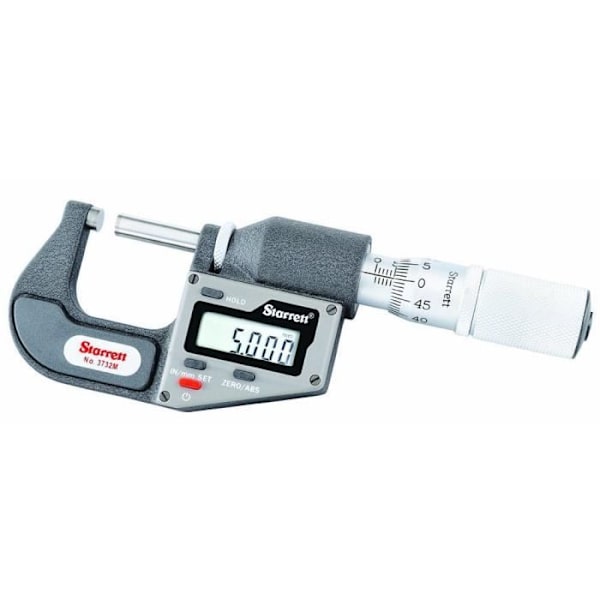 Starrett 3732MEXFL-25 - KVM SWITCH - Digital imperial/metrisk mikrometer utan datautgång Gradering 0-25 mm