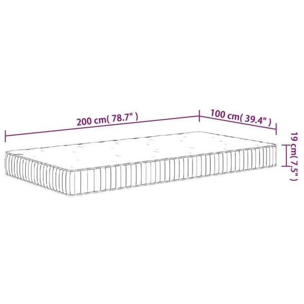 vidaXL Pocket resårmadrass Medium 100x200 cm 372811