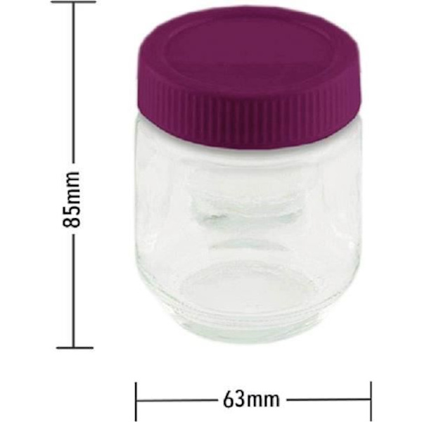 LITTLE BALANCE 8539 Yoghurtgrytor i glas, 190 ml Rosa, klar