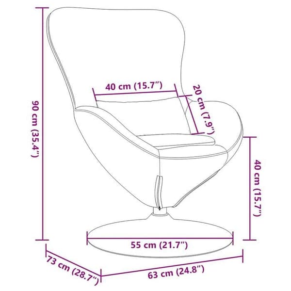 vidaXL Äggfåtölj Rosa Sammet 42002728