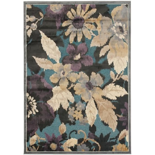 Sofftepp - Safavieh - Amalia - 99 x 170 cm - Grå & Flerfärgad - Ekologisk viskos Grå & Flerfärgad