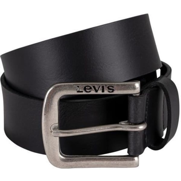Levi's Regular Seine läderbälte för män, svart Svart XS