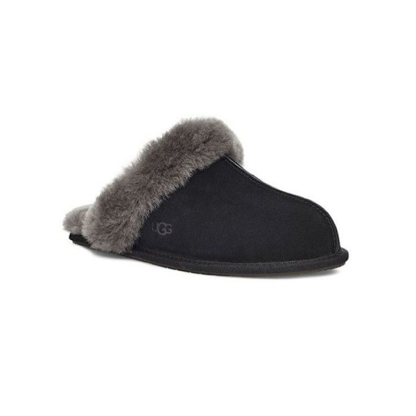 Chausson - UGG - SCUFFETTE II - Läder i mocka - Innersula i fårskinn - Gummisula Mörkgrå 38