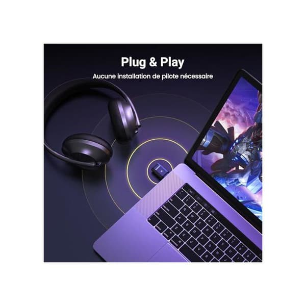 Bluetooth-dongel - UGREEN - Aptx-ljud - USB C - Låg latens - Kompatibel med PS5 PS4 Switch