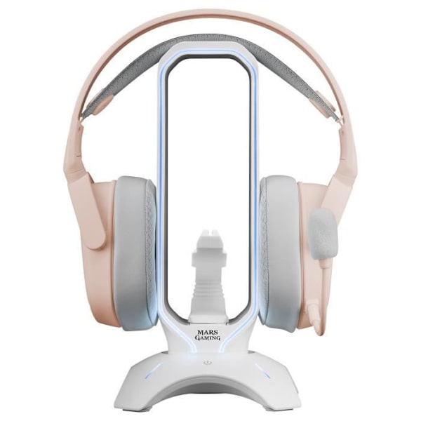 Mars Gaming MHHPRO Vit – Stöd för Gamer Hörlurar RGB – 2x USB – Mus Bungee