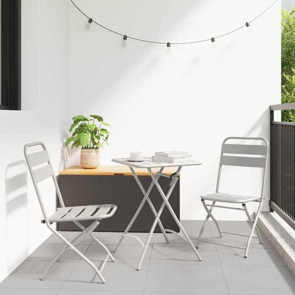 vidaXL Bistroset 3 delar Beige Stål 42002953