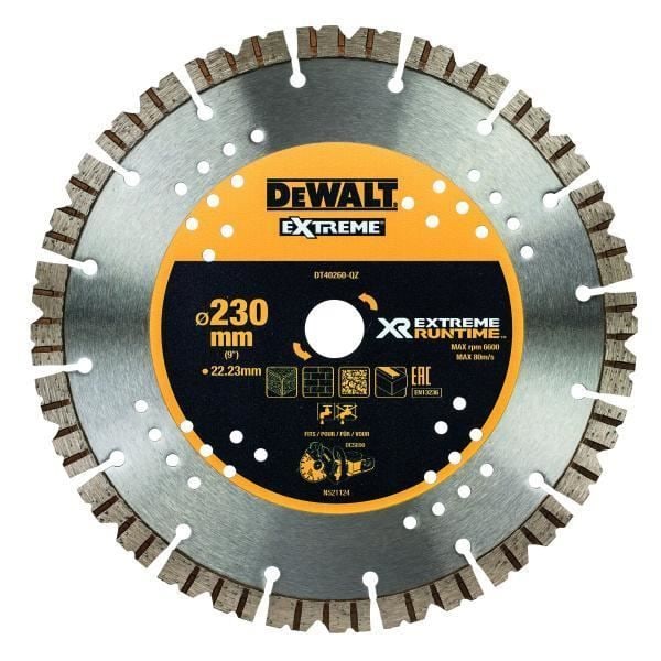 Diamantskiva - DEWALT - DT40260-QZ - Diameter 230 mm - Tjocklek 3 mm - Borrning 22,23 mm