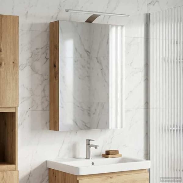 vidaXL Badrumsspegelskåp Ek hantverk 889038