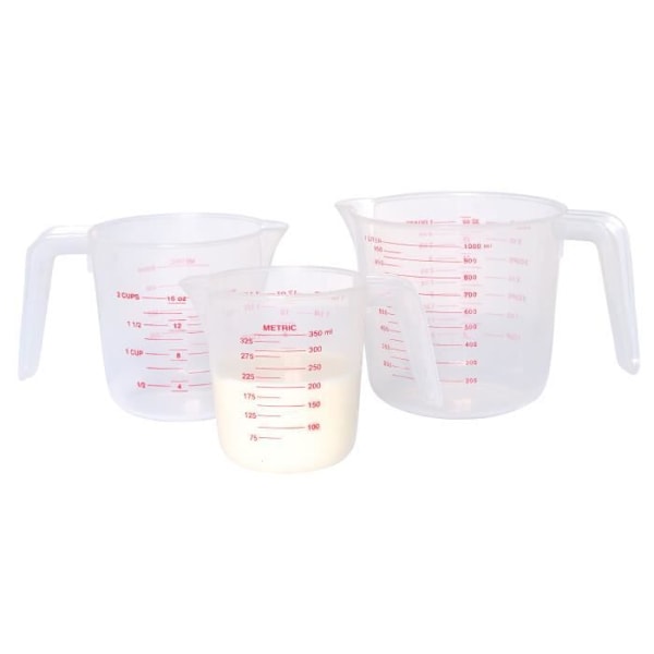 KitchenCraft måttkoppsset 250/550/1100 ml transparent 3-delad
