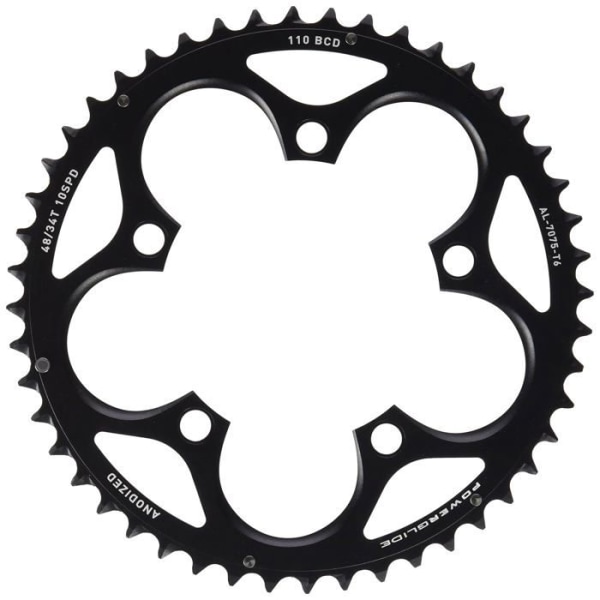 Vevsats - pedal - vevfästeskåpa Sram - 11.6215.197.080 - Plato 110mm 48D 5 Brazos Para BB30 ALU.Negro