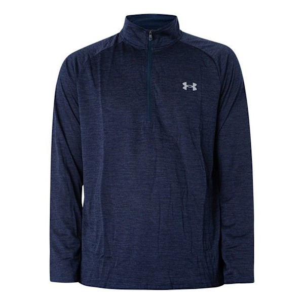 Under Armour Tech Zip Långärmad T-shirt herr - Marinblå - Ultramjuk lös passform marinblå jag