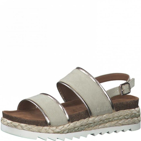 Sandal - barfota S.oliver - 5-5-28702-28 -, platt sandal för kvinnor Pistasch 40
