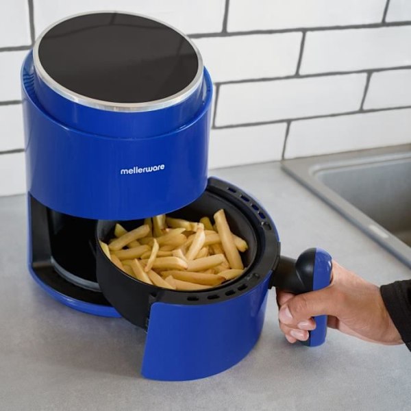 Mellerware - Crunchy! 1230W | 7 program | Non-stick Air Fryer | Design Compact 1,5L | Blå Blå