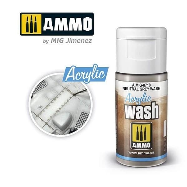Acrylic Wash AMMO av Mig Jimenez - Neutralgrå Neutralgrå
