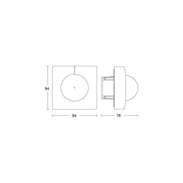 Steinel IS 345 DALI Infraröd-rörelsesensor, inbyggd, fyrkantig, vit (033866)