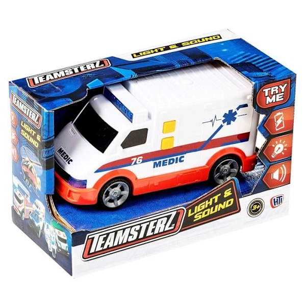 Fordon - HTI - Teamsterz Liten Ljud & Ljus - Lätt Ambulans - Sirenljud - Blinkande Ljus