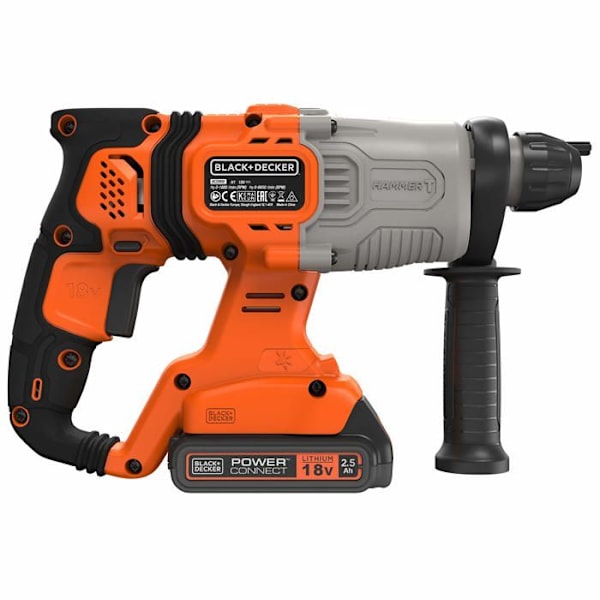 Black + Decker BCD900E2K-QW borrhammare - 18V - 2,5 Ah - SDS-Plus - Svart Svart