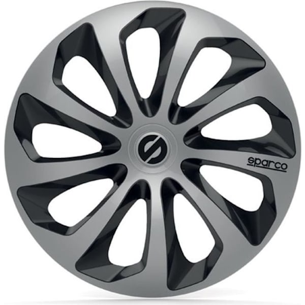 SPARCO 4 navkapslar 14 tum Sicilia Silver och Svart