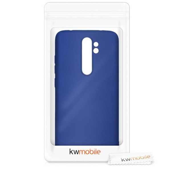 Coque - kwmobile - Xiaomi Redmi Note 8 Pro - Silikon TPU - Metallisk effekt - Mjuk Blå