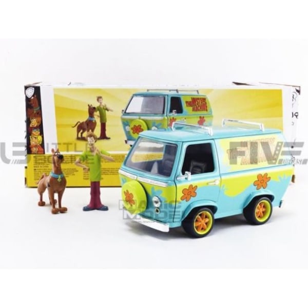 Samlarbil i miniatyr - JADA TOYS 1/24 - MISTERY MACHINE Scooby Doo - Med Shaggy och Scooby figurer - Grön / Gul -