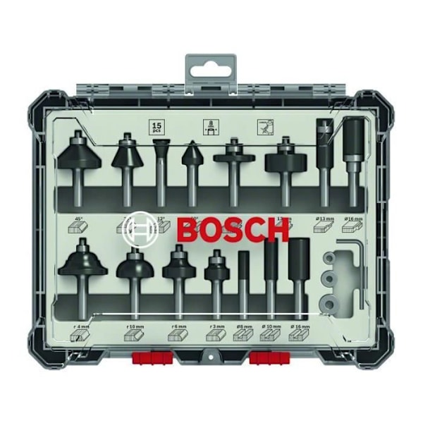 Bosch 15-delads kombinationsskärsats 1-4" skaft - 2607017473