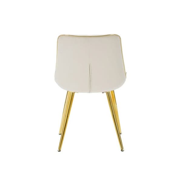 Set med 2 Stolar i Tyg "Paris" 79cm Kräm & Guld