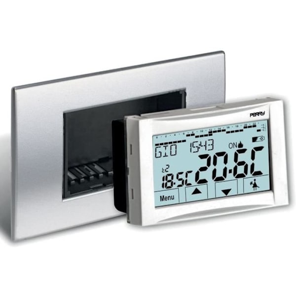 Inbyggd programmerbar termostat modell 1CRCDS26 PERRY Bakgrundsbelyst pekskärm, 3 temperaturnivåer + Frostskydd 4 ...