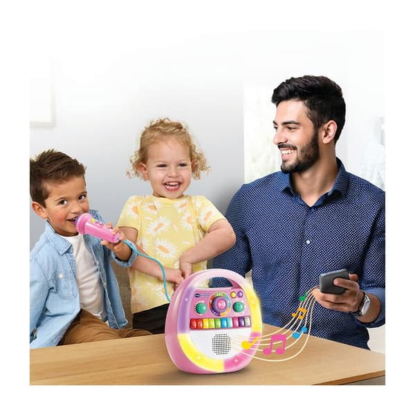 Karaokehögtalare - VTECH - Music'kid - Rosa - Bluetooth - Mikrofon inkluderad - 30 låtar