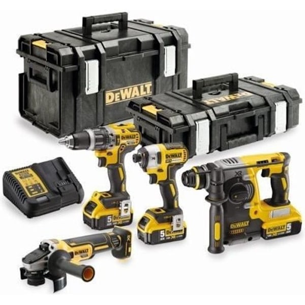 Kit med 4 elverktyg - DeWalt - DCK422P3 - 18V - 5Ah Li-Ion - Borstlös