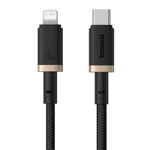 USB-C till Lightning datakabel, 20W, 2m - Baseus Dura (P10377800U01-02) - Guld / Svart