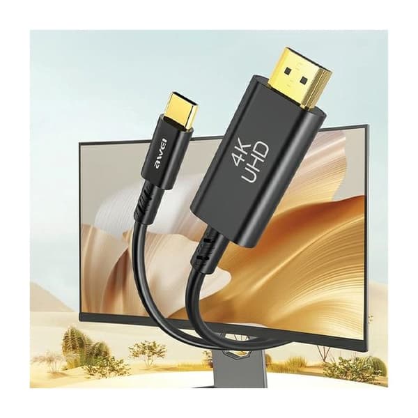 USB-C till HDMI-kabel AWEI 4K 30 Hz svart