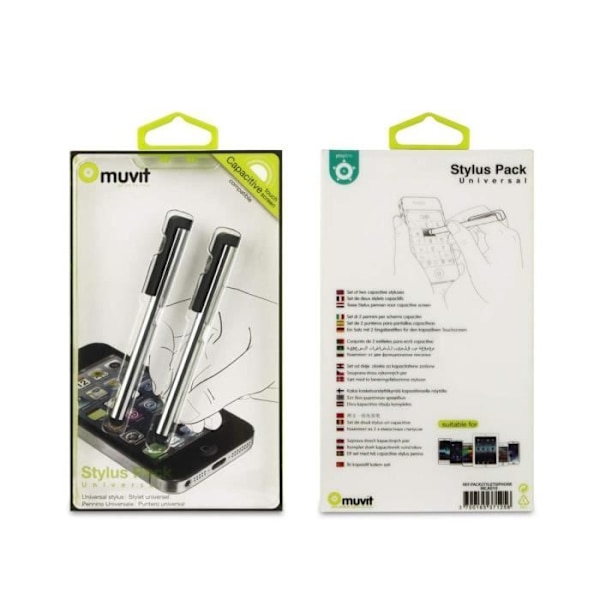 MUVIT Pack 2 IPhone/IPad Stylus Svart