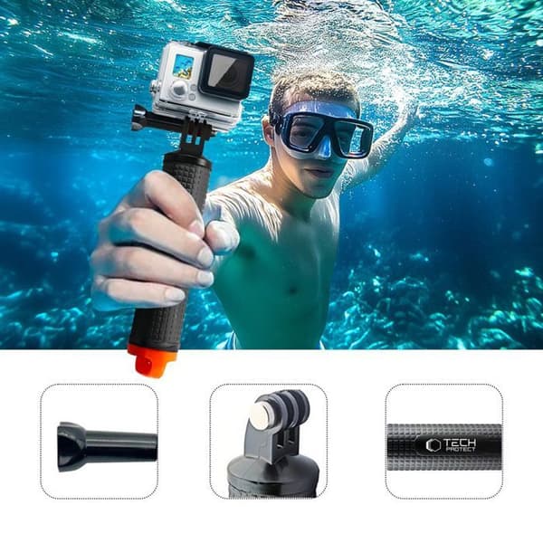 Poignée Flottante Tech-Protect Ga100 För Gopro/Dji Svart