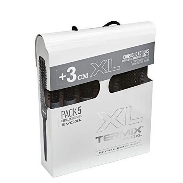 Börste Rund - TERMIX - Evolution XL - 3 cm längre - Speciellt för lockar - Set med 5 borstar
