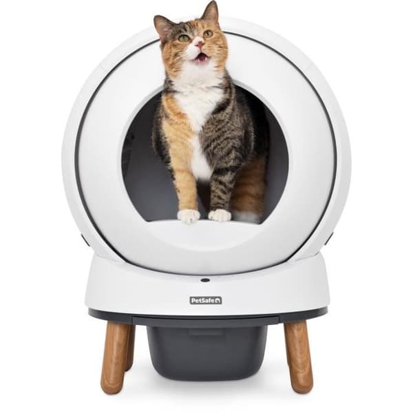 Självrengörande kattlåda - PETSAFE - SMART SPIN - Ansluten - Vit