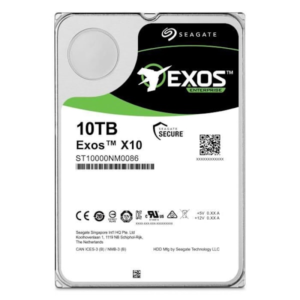 Seagate ST10000nmz086 3,5" 10TB EXOS X10 Enterprise Class intern hårddisk - Silver
