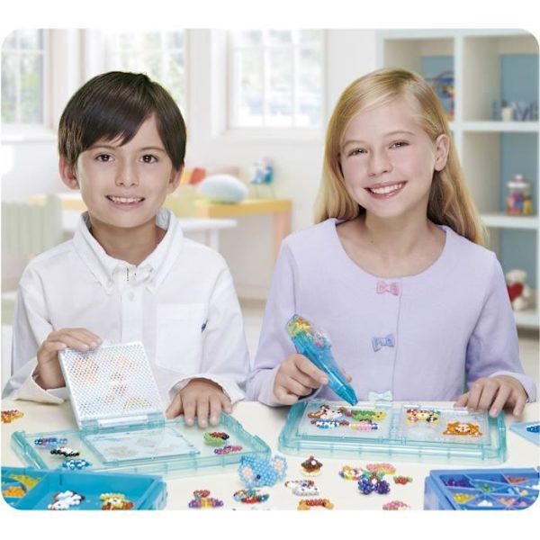 Kreativ fritid - AQUABEADS - Facetterad pärlpåfyllning - 800 mångfacetterade pärlor i 8 olika färger Flerfärgad
