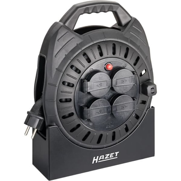 Kabelrulle - Hazet - 167-3 S - 10 m - 4 uttag 230 V - Termisk brytare