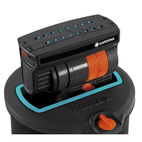 GARDENA infällbar oscillerande sprinkler - OS 140 - För kvadratiska och rektangulära ytor upp till 140 m² Svart/Orange