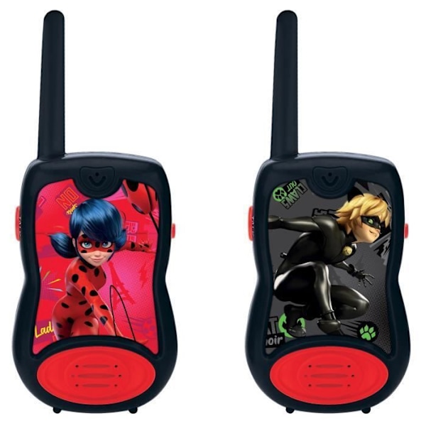Miraculous Walkie-Talkies - LEXIBOOK - 200m räckvidd - Hård antenn - 2 kommunikationskanaler röd och svart