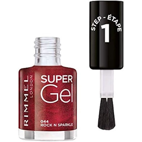 Nagellack Super Gel - RIMMEL - 044 Rock n'sparkle - Långvarigt - Professionell Finish - 12ml 044 Rock N'Sparkle