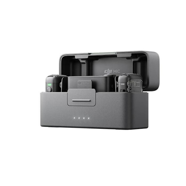Trådlös mikrofon - DJI - Mic 2 - 2 TX + 1 RX - Bullerdämpning - 18h batteritid Svart