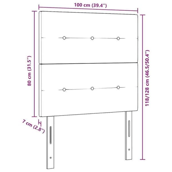 vidaXL Justerbar sänggavel Blå 100 cm tyg 3337814