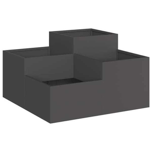 Jardiniär 80x80x48 cm Svart Stål