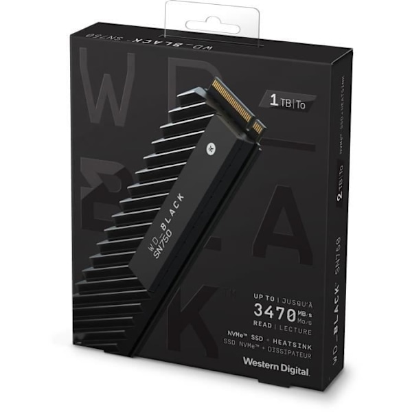 WD Black™ - Intern Solid State Drive - SN750 - 1TB - M.2 NVMe kylfläns (WDS100T3XHC-00SJG0)